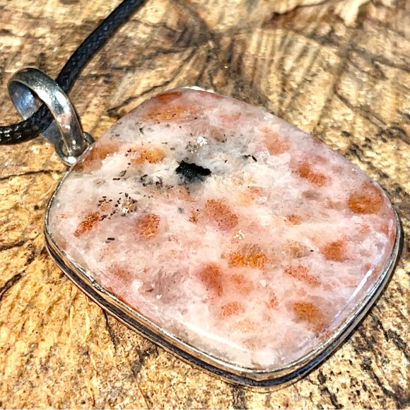 Sunstone Oligoclase Feldspar Pendant 2 1/4” - Picture 4 of 9